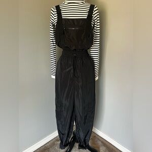Forever21 Sleek Black Utility Cargo Overalls Sz M